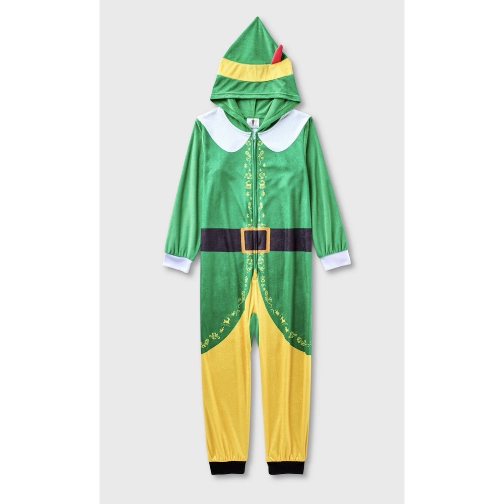 Kids' Buddy the Elf Christmas Long Sleeve Union Suit - Green Size Medium 8